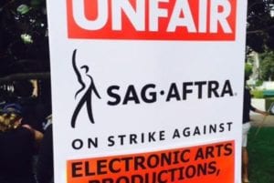 SAG-AFTRA picket sign