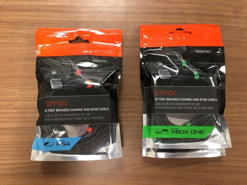 Bionik Lynx Braided Charging Cables for DualShock 4 and Xbox One Controllers 