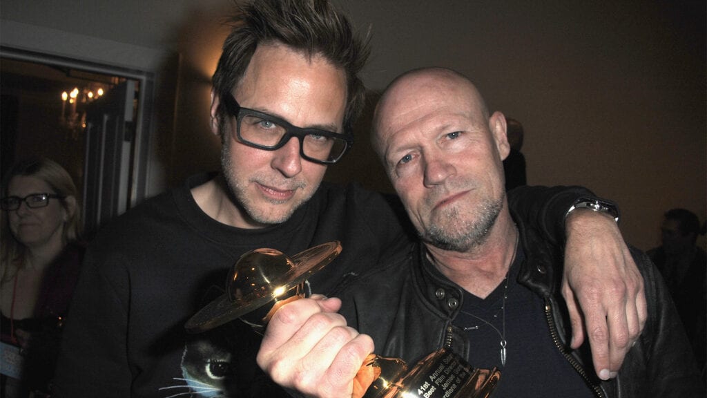 director James Gunn and Michael Rooker