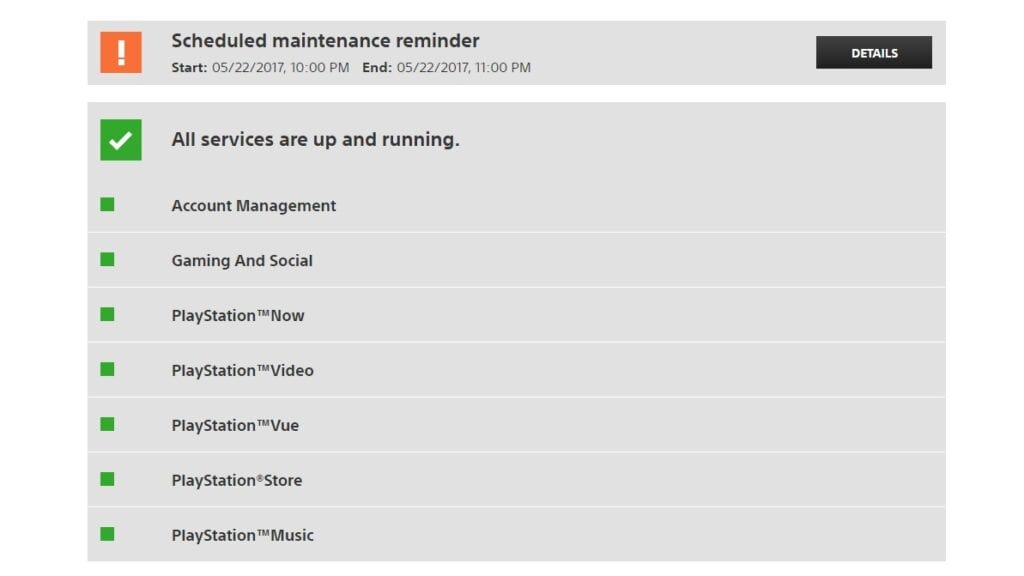 psn maintenance 