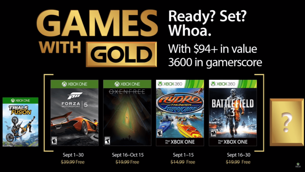 Games With Gold September 2017