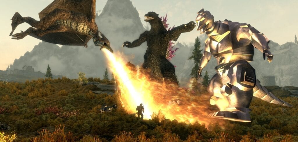 New Skyrim Mod Lets You Ride Mechagodzilla