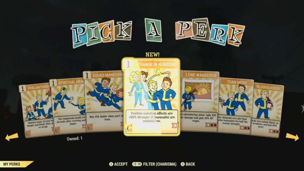 Fallout 76 Perk Cards