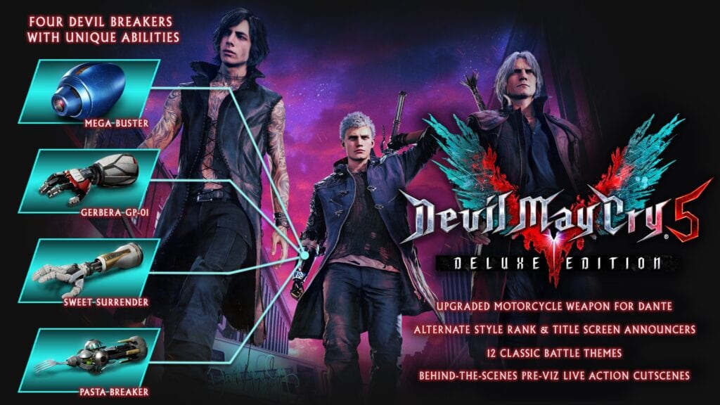 Devil May Cry 5 Deluxe Edition Lets Nero Wield Mega Man's Mega Buster (VIDEO)