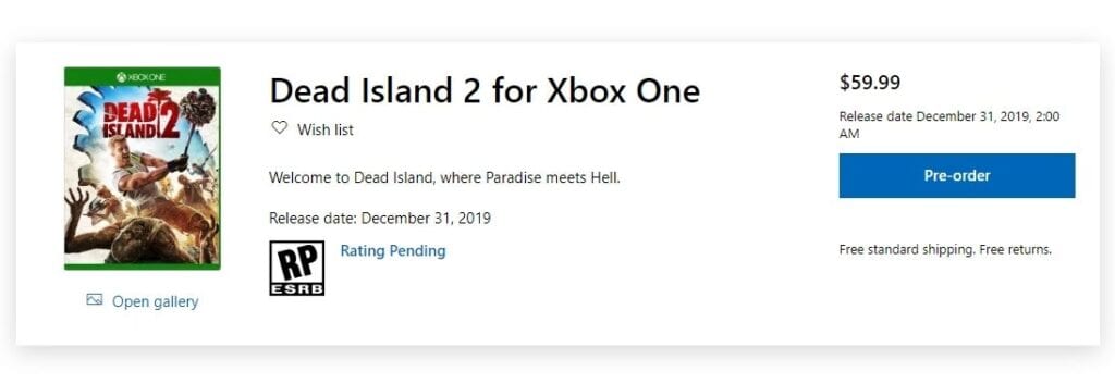 Dead Island 2 Pre-Order Listing Surfaces On Microsoft Store