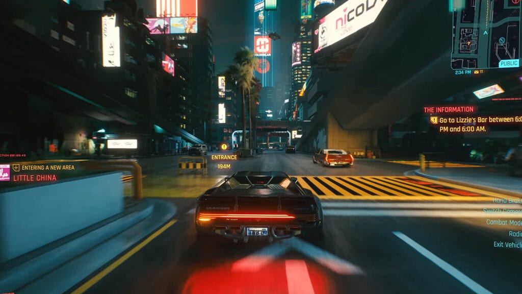 Cyberpunk 2077 Night City Driving Gameplay