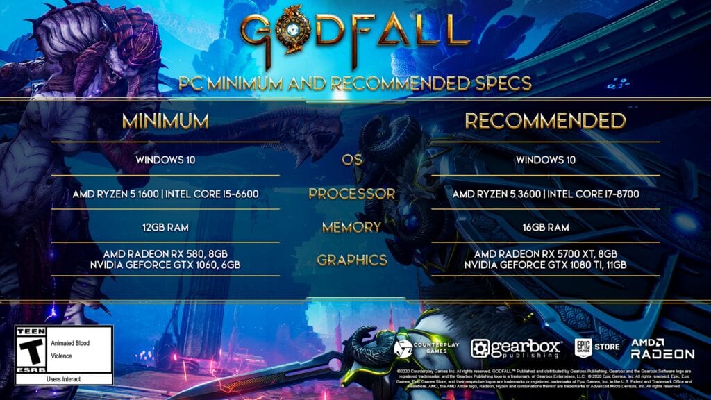 Godfall PC Minimum And Recommended Specs Revealed